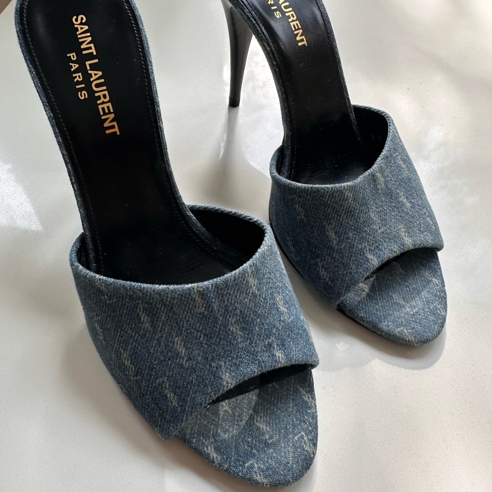 Saint Laurent Denim Blue Heels